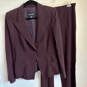 Giorgio Armani Maroon Business Pants Suit Women Size 44